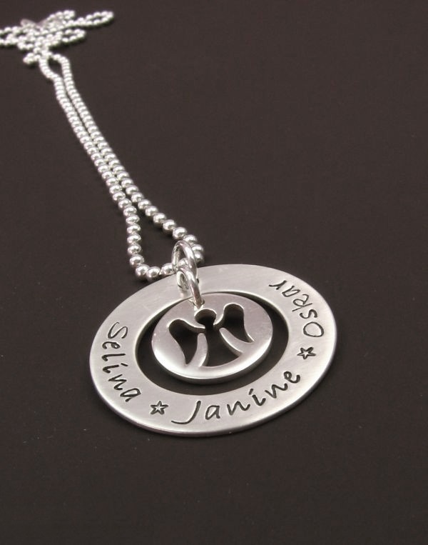 SCHUTZKREIS 925 Silber Kette mit Namen, Familienkreis, Gravur