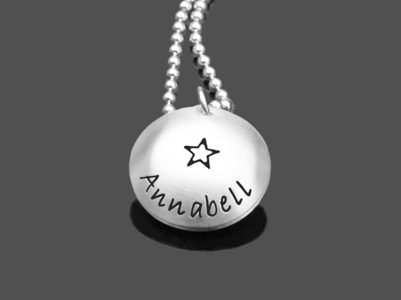 Geschenk zur Geburt A NEW STAR 925 Silberkette Mama personalisiert Babynamen