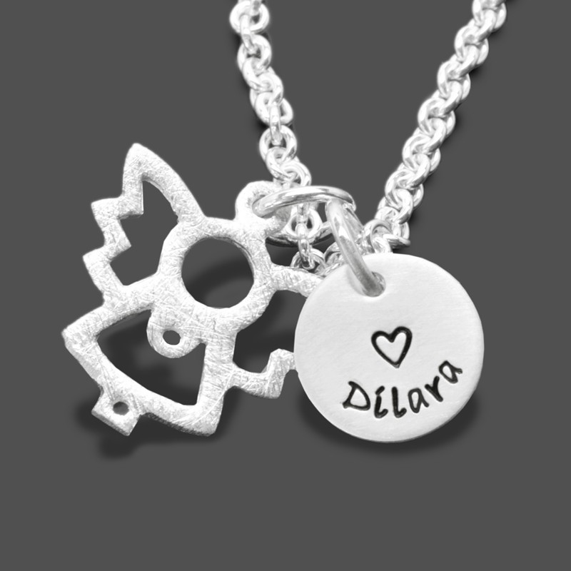 Taufkette-Schutzengel-Name-Gravur-925-Silberkette