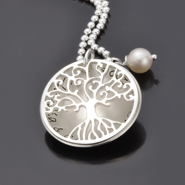 Lebensbaum Kette TREE OF LOVE Namenskette Silber mit Namensgravur