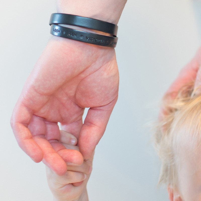 Armband für Männer mit Gravur MY MESSAGE MEN Black Lederarmband Herrenarmband