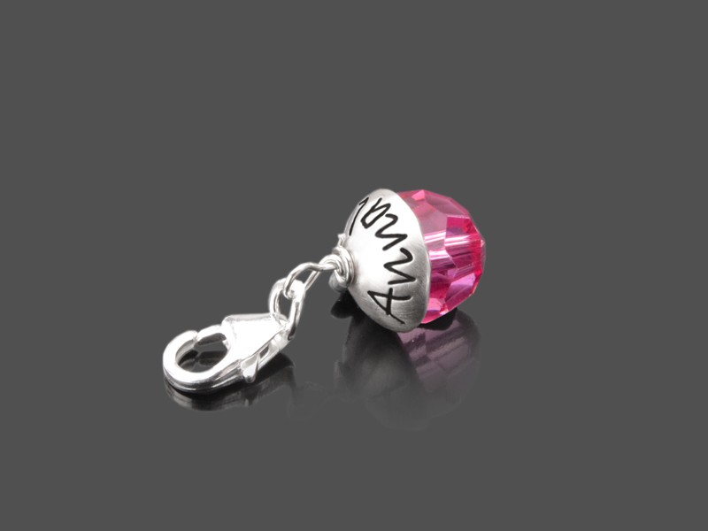 LEAVE YOUR HAT ON CRYSTAL 925 Silber Charm mit Gravur