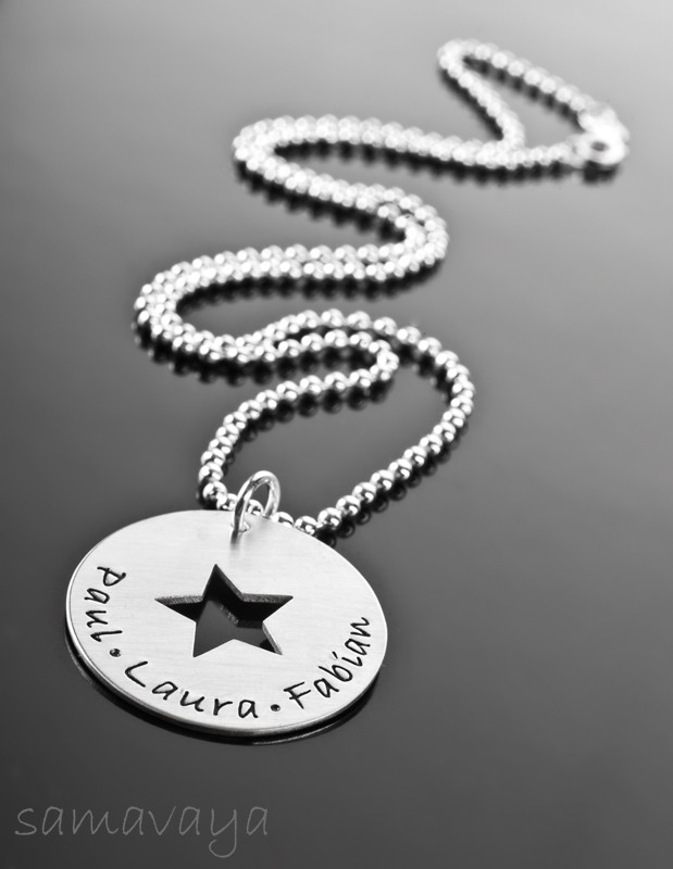 MY STARS 925 Silberschmuck mit Gravur Namenskette Frauen Wunschtext
