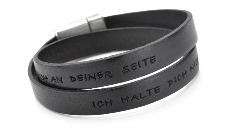 Armband für Herren aus Leder mit Text, personalisiert